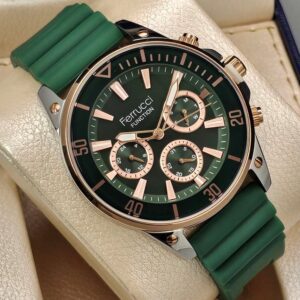 ساعت مردانه فروچی Ferrucci مدل FCF03345FS5 با بند سیلیکونی سبز